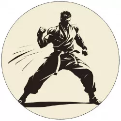 Jedlý papier karatista čiernobiely obrázok 19,5 cm