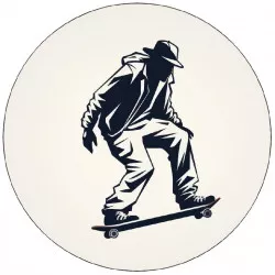 Jedlý papier skateboardistu čiernobiely 19,5 cm