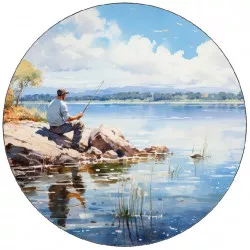 Jedlý papier rybár pri jazere 19,5 cm