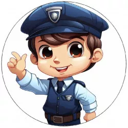 Jedlý papír usmievavý policajt 02 19,5 cm