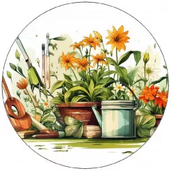 Jedlý papier kútik s kvetinami 19,5 cm