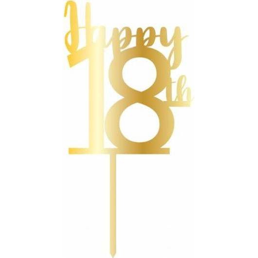 Cesil Pinning plastová dekorácia zlatá Happy 18th