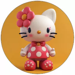 Jedlý papier Hello Kitty s kvetom 19,5 cm