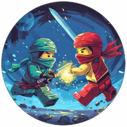 Jedlý papier Ninjago vo vesmíre modré pozadie 19,5 cm
