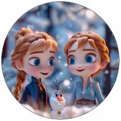 Jedlý papier Anna a Elsa deti 19,5 cm