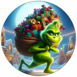Jedlý papír Grinch s dárkami 19,5 cm