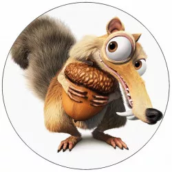 Jedlý papier Doba ľadová veverička so žaludom v ruke 19,5 cm