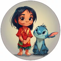 Jedlý papier priatelia Lilo a Stitch 19,5 cm