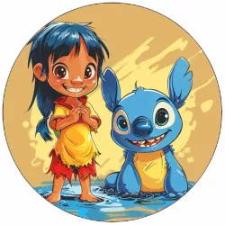 Jedlý papier Lilo a Stitch v kaluži 19,5 cm