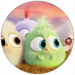 Jedlý papier Angry Birds mláďatá v hniezde 19,5 cm