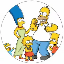 Jedlý papier Simpsonovci na bielom pozadí 19,5 cm