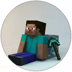 Jedlý papier Minecraft Steve s kockou 19,5 cm