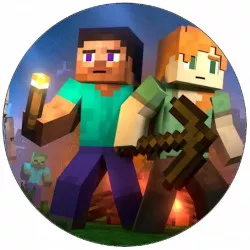 Jedlý papier Minecraft Alex a Steve 19,5 cm