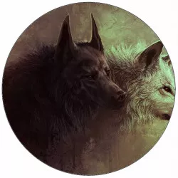 Jedlý papir čierny a biely vlk 19,5 cm