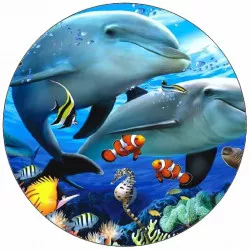 Jedlý papier delfíni 19,5 cm