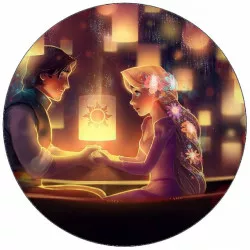 Jedlý papier Na vlásku Locika a Evžen na loďke 19,5 cm