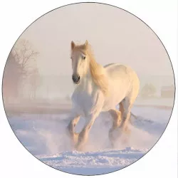 Jedlý papier biely kôň vo snehu 19,5 cm