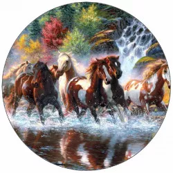 Jedlý papier stádo koní v rieke 19,5 cm