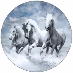 Jedlý papier biely kone vo vlnách 19,5 cm