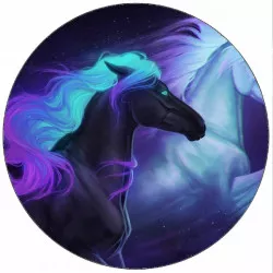 Jedlý papier neonových koní fantasy 19,5 cm