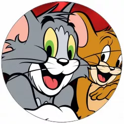 Jedlý papier Tom a Jerry na tmavom pozadí 19,5 cm