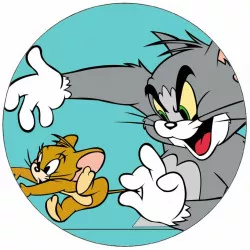 Jedlý papier Tom a Jerry škrečkujúce sa 19,5 cm