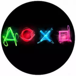 Jedlý papier Playstation tlačidlá na čiernom pozadí 19,5 cm