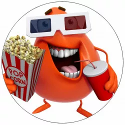 Jedlý papier príšerka s popcornom 19,5 cm