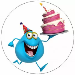 Jedlý papier príšerka s tortou 19,5 cm