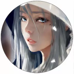 Jedlý papier dievča so šedými vlasmi 19,5 cm