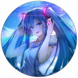 Jedlý papier anime dievča s modrými vlasmi 19,5 cm