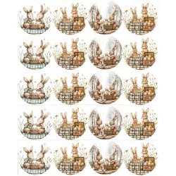 Jedlý papier na vystrihnutie na muffin-y Veľkonoce mix 5 cm