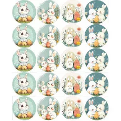 Jedlý papier na vystrihnutie na muffiny Veľkonoce mix 5 cm