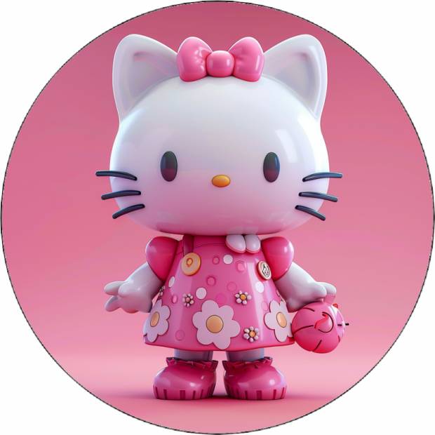 Hello Kitty v ružových šatách 19,5 cm
