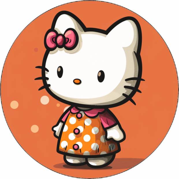 Hello Kitty v oranžových šatách 19,5 cm