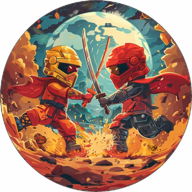 Jedlý papier Ninjago vo vesmíre počas bitky 19,5 cm