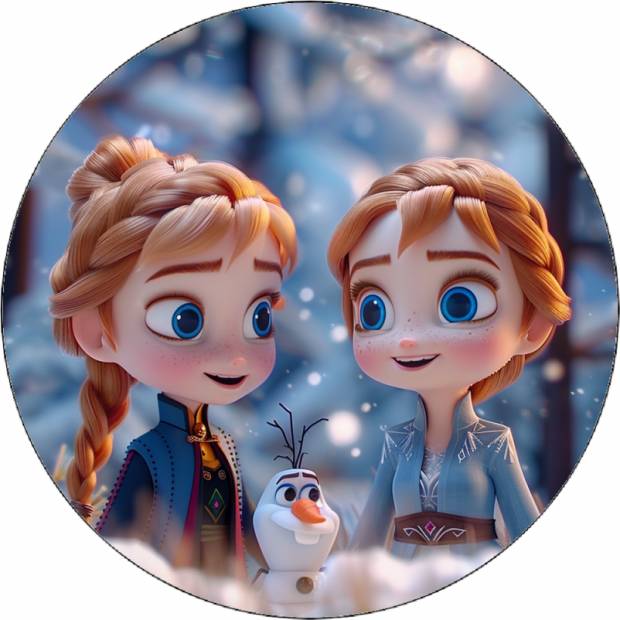 Jedlý papier Anna a Elsa deti 19,5 cm