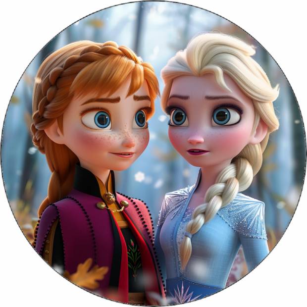 Jedlý papier Anna a Elsa v lese 19,5 cm