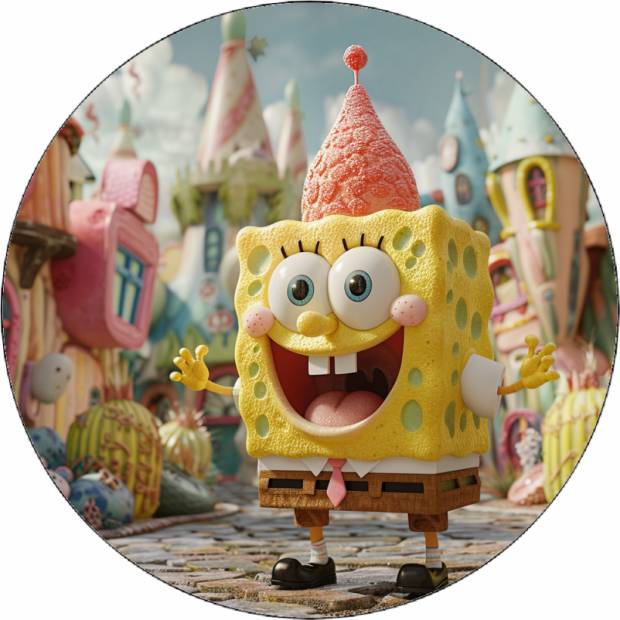 Jedlý papier Sponge Bob s uzáverom 19,5 cm