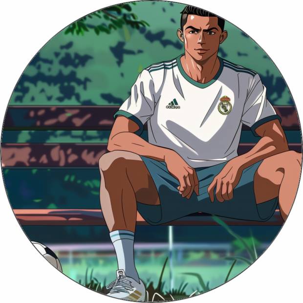 Jedlý papier Cristiano Ronaldo na lavičke animácie 19,5 cm