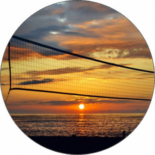 Jedlá papierová volejbalová sieť pri západe slnka 19,5 cm
