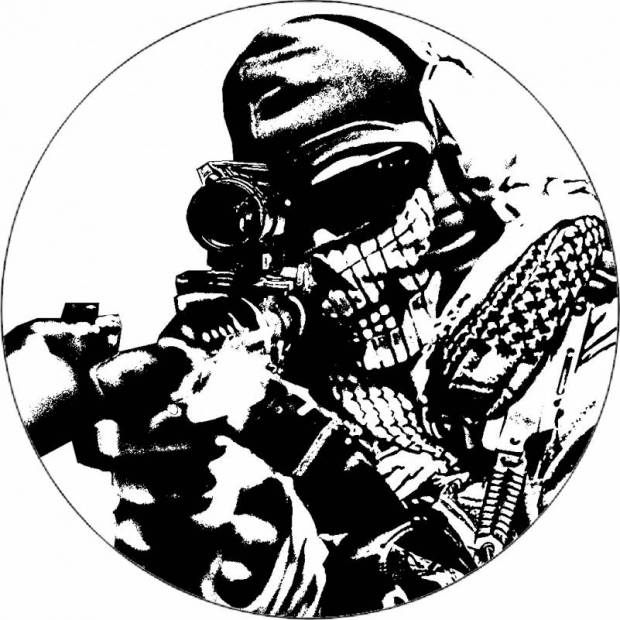Jedlý papier Call of duty čiernobiela ilustrácia bojovník 19,5 cm