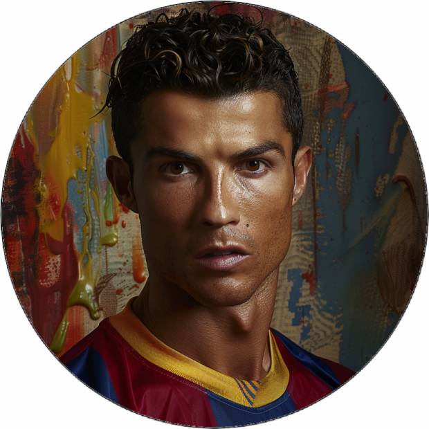 Jedlý papier Cristiano Ronaldo v drese Barcelony 19,5 cm