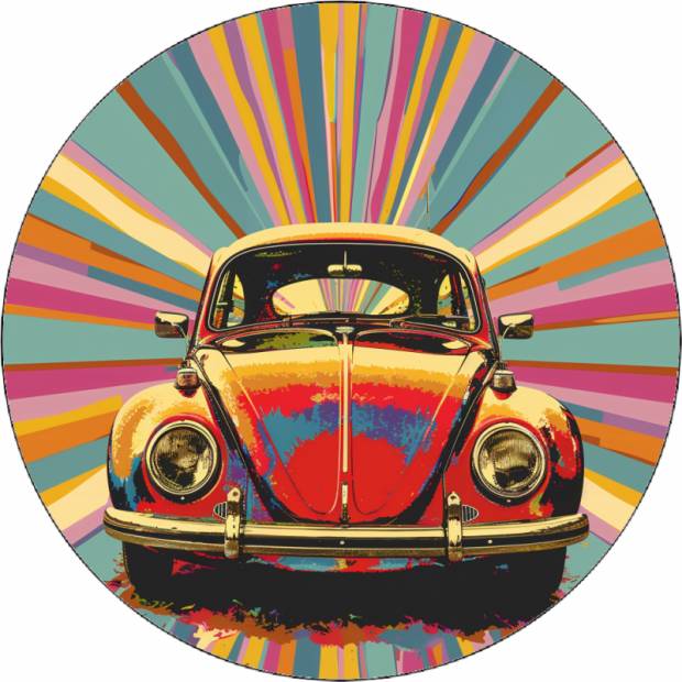 Jedlý papier Pop art obrázok auta Beetle 19,5 cm