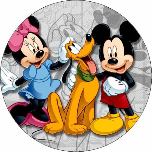 Jedlý papier Mickey, Minnie a Pluto 19,5 cm