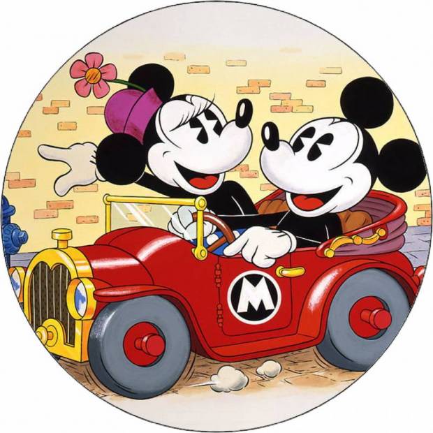 Jedlý papier Mickey a Minnie v aute 19,5 cm