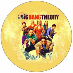 Jedlý papier The Big Bang Theory - Teória veľkého tresku žlté pozadie 19,5 cm