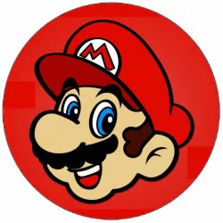 Jedlý papier Super Mario hlava na červenom pozadí 19,5 cm