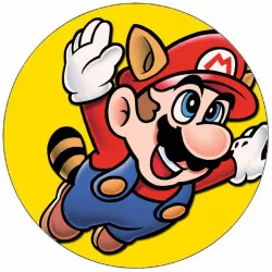 Jedlý papir Super Mario lietajúci žltý podklad 19,5 cm