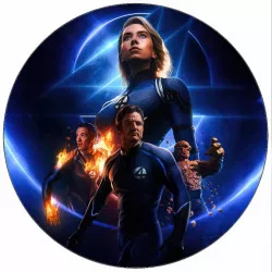 Jedlý papier Fantastická štvorka hlavné postavy na modrom pozadí 19,5 cm